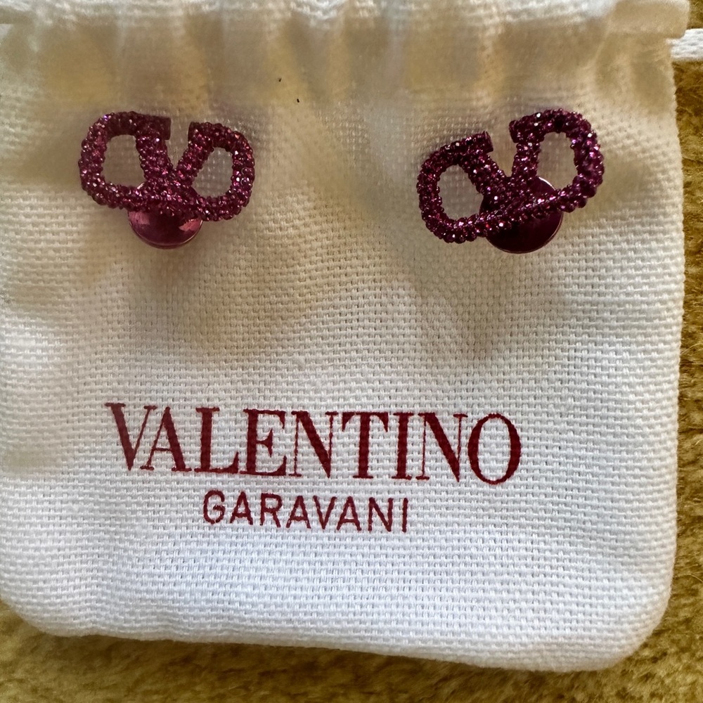 Valentino Garavani Pink Crystal Earrings